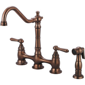 Two Handle Kitchen Bridge Faucet with Spray Oil Rubbed Bronze