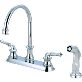 Del Mar Two Handle Kitchen Faucet with Spray Polished Chrome