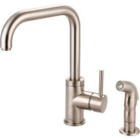 Single Lever Kitchen Faucet with Spray PVD Brushed Nickel
