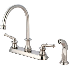 Del Mar Two Handle Kitchen Faucet with Spray PVD Brushed Nickel