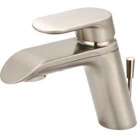 Single Lever Bathroom Faucet with Pop-Up PVD Brushed Nickel