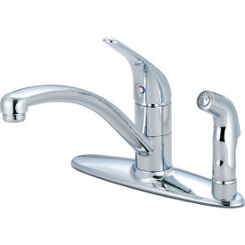 Single Lever Kitchen Faucet with Spray-On-Deck Polished Chrome
