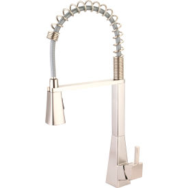Single Lever Pre-Rinse Spring Pull-Down Kitchen Faucet PVD Brushed Nickel