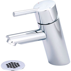 Single Lever Bathroom Faucet with Grid Strainer Polished Chrome