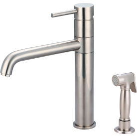 Single Lever Kitchen Faucet with Spray PVD Brushed Nickel
