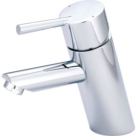 Single Lever Bathroom Faucet with Push Down Drain Polished Chrome