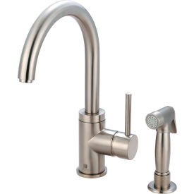 Single Lever Kitchen Faucet with Spray PVD Brushed Nickel