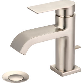Single Lever Bathroom Faucet with Pop-Up PVD Brushed Nickel