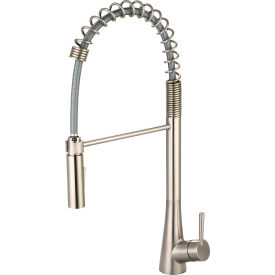Single Lever Pre-Rinse Spring Pull-Down Kitchen Faucet PVD Brushed Nickel