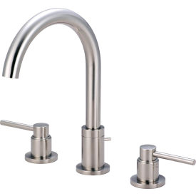 Two Handle Bathroom Widespread Faucet with Brass Pop-Up PVD Brushed Nickel