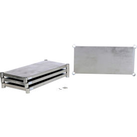 Stainless Steel Shelving Kit, 36"W x 18"D, 600 Lb. Capacity, Brushed Silver