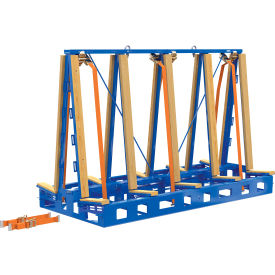 Steel/Wood Stationary Slab Transport Rack, 97" x 64", 4000 Lb. Capacity, Blue