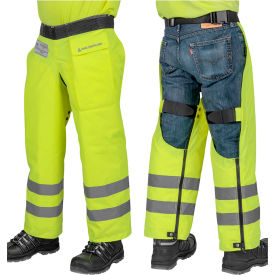 Delta Plus ProChapsZ Chainsaw Chaps, Wraparound Calf Style, 36"L, Yellow