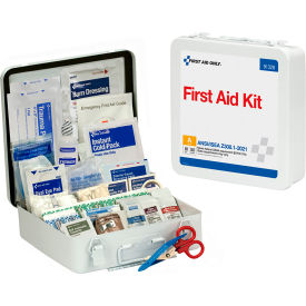 First Aid Kit, 50 Person, ANSI Compliant, Class A, Metal Case