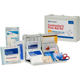 Contractor First Aid, 25 Person, ANSI Compliant, Class A, Metal Case
