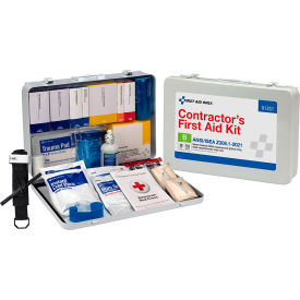 Contractor First Aid Kit, 50 Person, ANSI Compliant, Class B, Metal Case