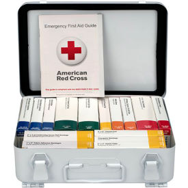 16 Unit First Aid Kit, 25 Person, ANSI Compliant, Class A, Metal Case