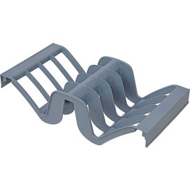 Waved Drying Rack Section, 12"W X 24"D, 8 Slots, Heavy Duty Polypropylene, Gray