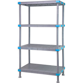 Shelving Unit 60"W X 21"D X 74"H, 3 Open, 1 Solid Shelf, Dunnage Stand
