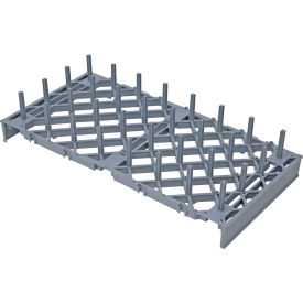 Pronged Drying Rack Section, 12"W X 24"D, 1-1/2" Spacing, Polypropylene, Gray