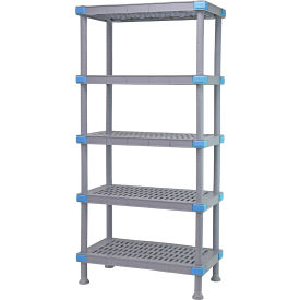 30"W x 21"D x 86"H Shelving Unit with 5 Open Grid Shelves