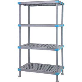 Shelving Unit 36"W X 18"D X 50"H, 4 Open Grid Shelves