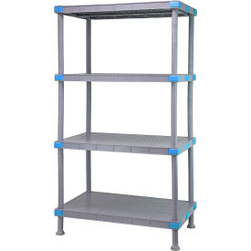 Shelving Unit 72"W X 18"D X 50"H, 4 Solid Shelves, Dunnage Stand