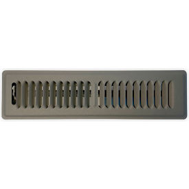 Vent Register With 2 Way Deflection 2" X 12", Storm Gray - Floor