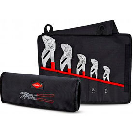Pliers Wrench Set In Tool Roll, 5 Pc