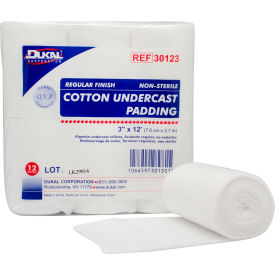 Cotton Undercast Padding, Regular Finish, 3" x 4 Yards, 12 Roll/Bag, 6 Bag/Case