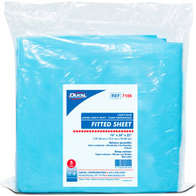 Fitted Sheet, Heavy Duty Fluid Impervious, 74" x 30" x 22", Lt. Blue, 5/Bag, 10 Bag/Case