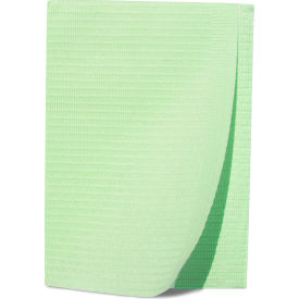Patient Bibs, 2-Ply Tissue/ 1-Ply Poly, 13" x 18", Green, 125/PK, 4 PK/Case