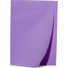Patient Bibs, 2-Ply Tissue/ 1-Ply Poly, 13" x 18", Lavender, 125/PK, 4 PK/Case