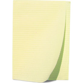 Patient Bibs, 2-Ply Tissue/ 1-Ply Poly, 13" x 18", Yellow, 125/PK, 4 PK/Case