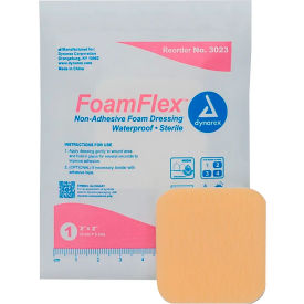 FoamFlex Non Adhesive Waterproof Foam Dressing, 2"L x 2"W, 120 Pcs
