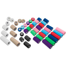 Self Adherent Bandage Rolls, 4"W x 5 yards, Assorted, 18 Pcs
