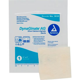 Silver Calcium Alginate Dressing, 2"L x 2"W, 10 Pcs