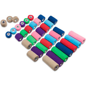 Sensi Wrap Self Adherent Bandage W/O Rubber Latex, 1"W x 5 yards, Assorted, 30 Pcs