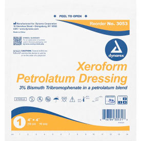Xeroform Gauze Dressing, 4"L x 4"W, 100 Pcs