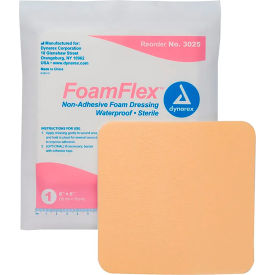 FoamFlex Non Adhesive Waterproof Foam Dressing, 6"L x 6"W, 120 Pcs