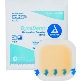 Thin Hydrocolloid Dressing Bandage, 4"L x 4"W, 120 Pcs