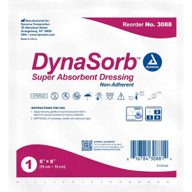 Super Absorbent Dressings, Non Adherent, 6"L x 6"W, 120 Pcs