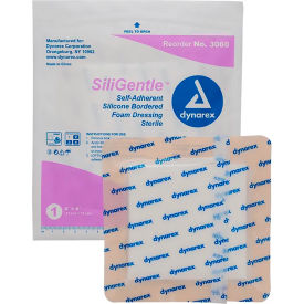 SiliGentle Silicone Bordered Foam Dressing, 6"L x 6"W, 120 Pcs