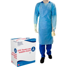 CPE & Thumb Loop Isolation Gowns, Universal, Blue, 75 Pcs