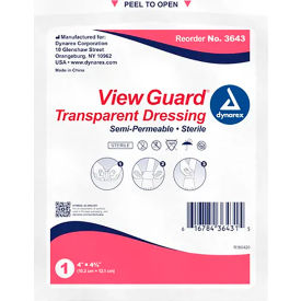 Sterile Transparent Dressings, 4"L x 4-3/4"W, 200 Pcs