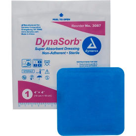 Super Absorbent Dressings, Non Adherent, 4"L x 4"W,120 Pcs