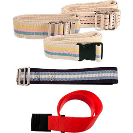 Antimicrobial Gait Belt with Metal Buckle, 55-7/8"L x 1-15/16"W, Multicolor, 10 Pcs