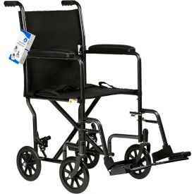 Transport Wheelchair, Swing Away Foot Rest & Fixed Full Arm, 19"W Seat