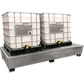 Ultra-Steel Twin IBC Spill Pallet, Silver