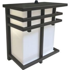 LED Mission Style Outdoor Rectangle Light Fixture, 12W, 800 Lumens, Black Finish